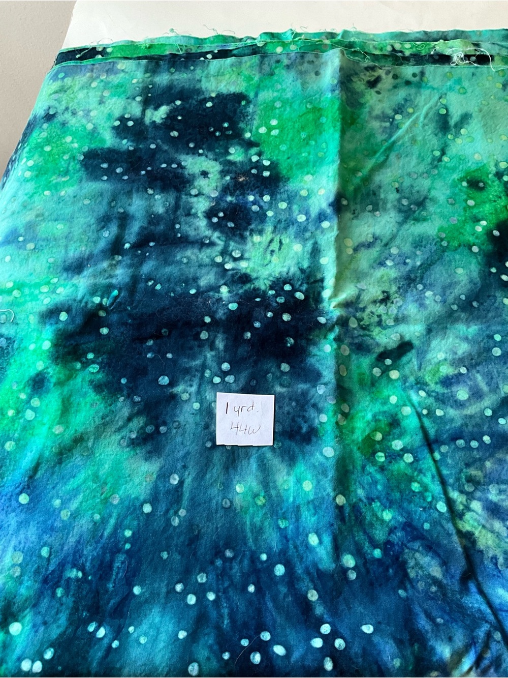 Quilting Sewing Crafts Fabric Lot Tie Dye Blue Green Purple Yellow Cotton - Picture 2 of 6